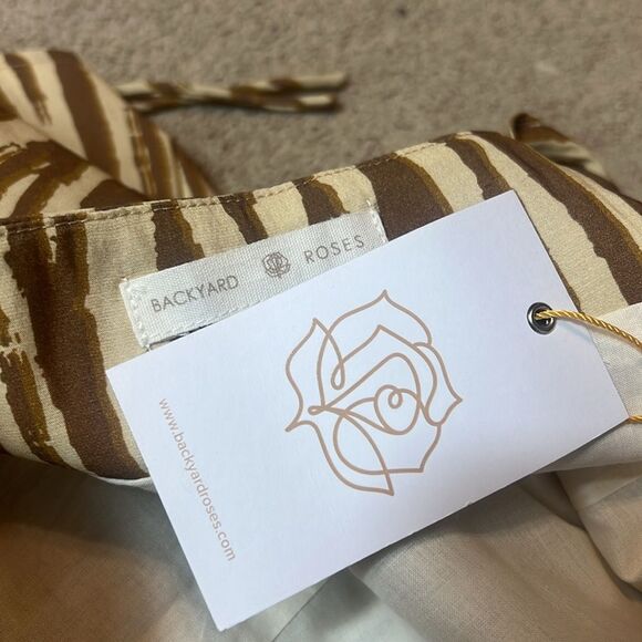 BNWT - BACKYARD ROSES RYDER MINI BROWN ZEBRA PRINT DRESS - Picture 9 of 11